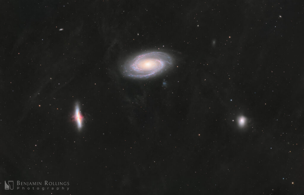 Picture of Bode's Galaxy, M81 and the Cigar Galaxy, M82 in LRGB+Ha